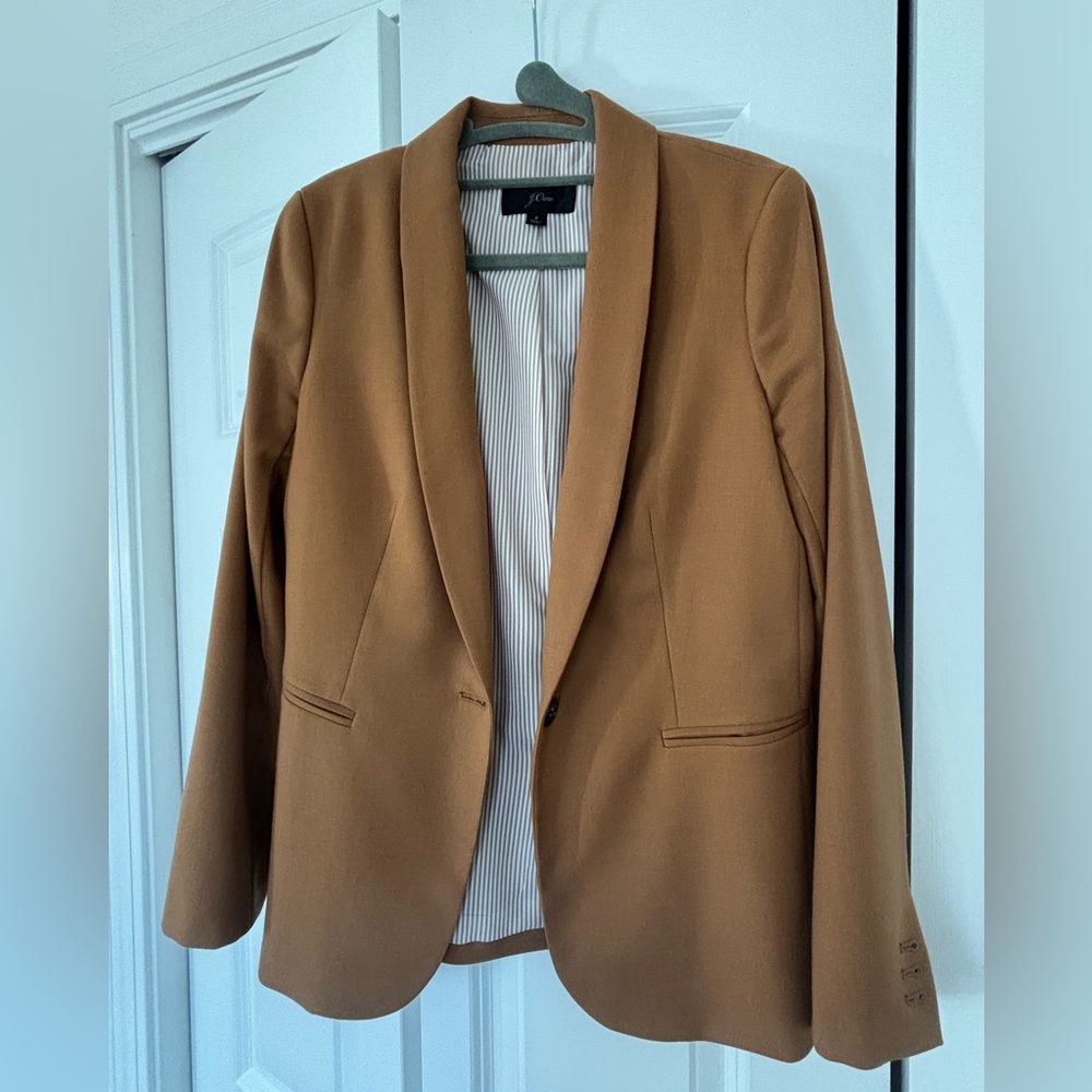 J.Crew blazer. Camel color, fully lined, inside pocket. Size 2.